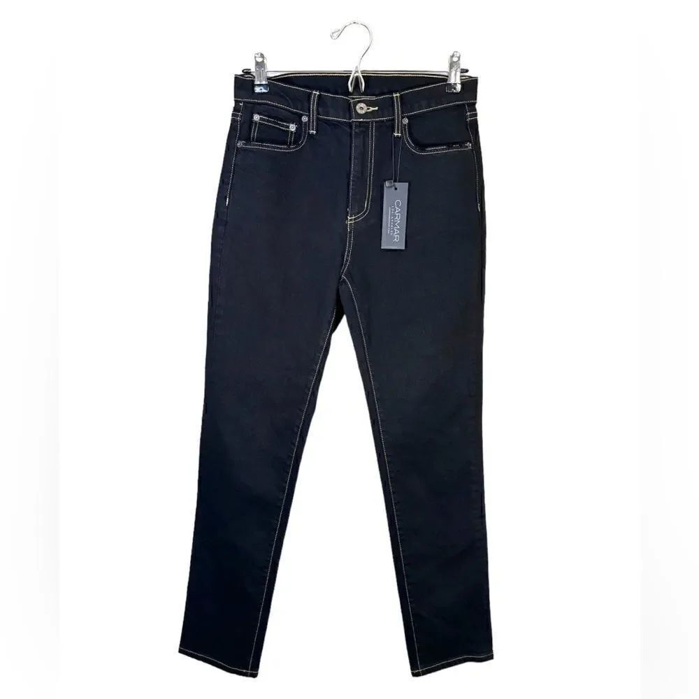 Carmar Marina Navy Blue Jeans Stretch Straight Leg Size 27